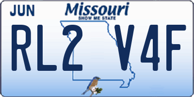 MO license plate RL2V4F