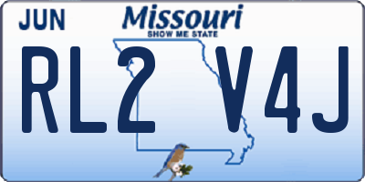 MO license plate RL2V4J