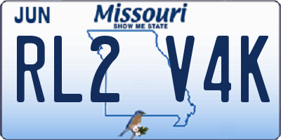 MO license plate RL2V4K