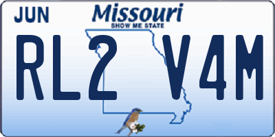 MO license plate RL2V4M