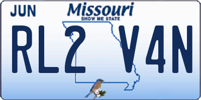 MO license plate RL2V4N
