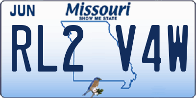 MO license plate RL2V4W
