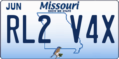 MO license plate RL2V4X