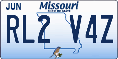 MO license plate RL2V4Z