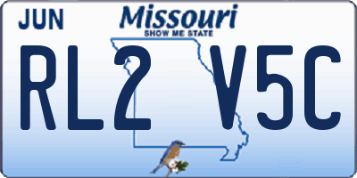 MO license plate RL2V5C