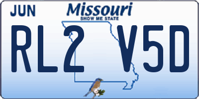 MO license plate RL2V5D
