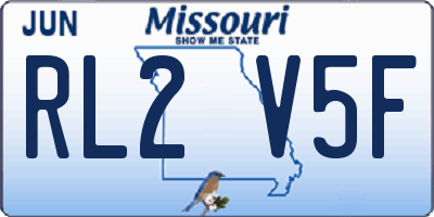 MO license plate RL2V5F