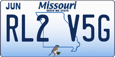 MO license plate RL2V5G