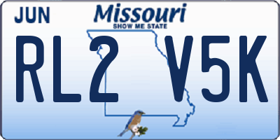 MO license plate RL2V5K