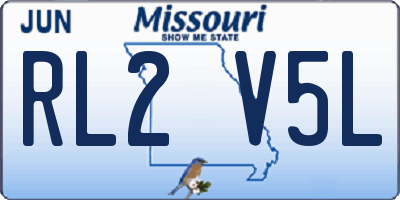 MO license plate RL2V5L