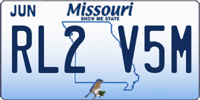 MO license plate RL2V5M