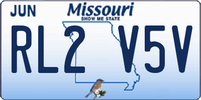 MO license plate RL2V5V