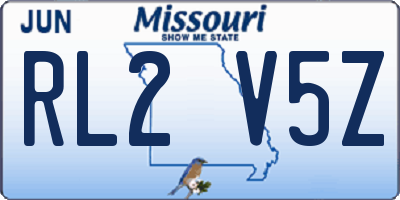 MO license plate RL2V5Z