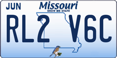 MO license plate RL2V6C