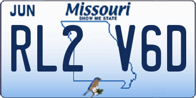 MO license plate RL2V6D
