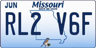 MO license plate RL2V6F