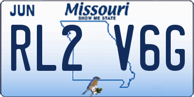 MO license plate RL2V6G