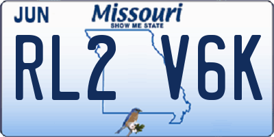 MO license plate RL2V6K