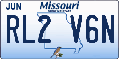 MO license plate RL2V6N