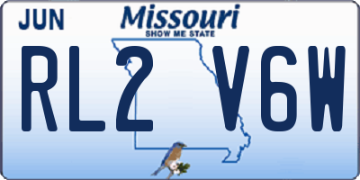 MO license plate RL2V6W