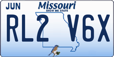 MO license plate RL2V6X