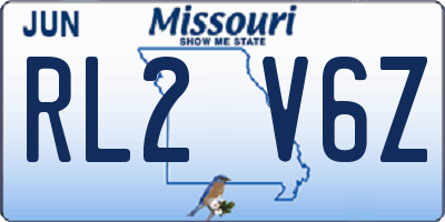 MO license plate RL2V6Z