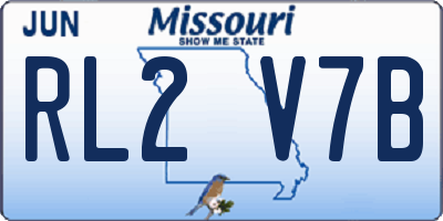 MO license plate RL2V7B