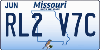 MO license plate RL2V7C