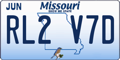 MO license plate RL2V7D