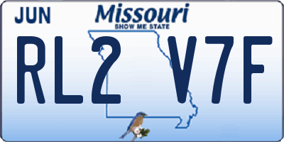 MO license plate RL2V7F