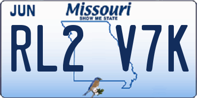 MO license plate RL2V7K