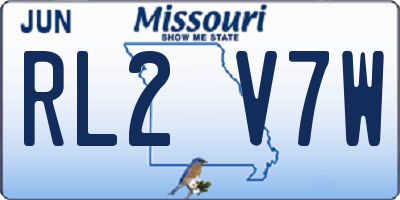 MO license plate RL2V7W