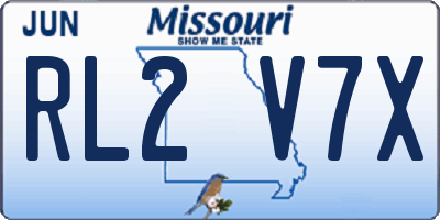 MO license plate RL2V7X