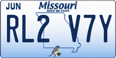 MO license plate RL2V7Y