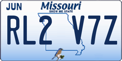 MO license plate RL2V7Z