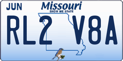 MO license plate RL2V8A
