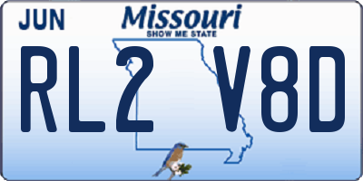 MO license plate RL2V8D