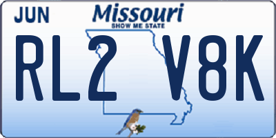 MO license plate RL2V8K