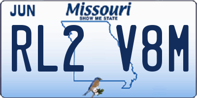 MO license plate RL2V8M