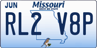 MO license plate RL2V8P