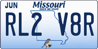MO license plate RL2V8R