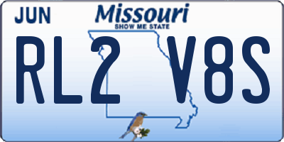 MO license plate RL2V8S