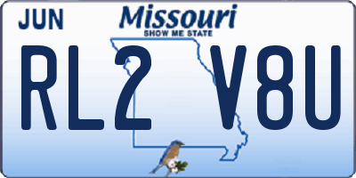 MO license plate RL2V8U
