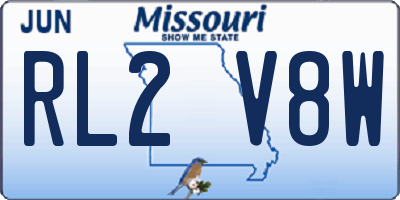 MO license plate RL2V8W