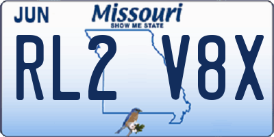 MO license plate RL2V8X
