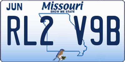 MO license plate RL2V9B