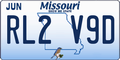 MO license plate RL2V9D