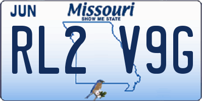 MO license plate RL2V9G