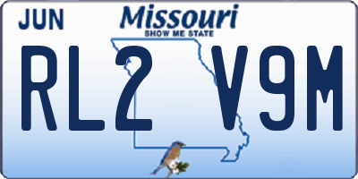 MO license plate RL2V9M