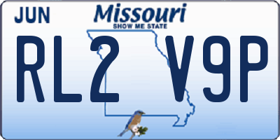 MO license plate RL2V9P
